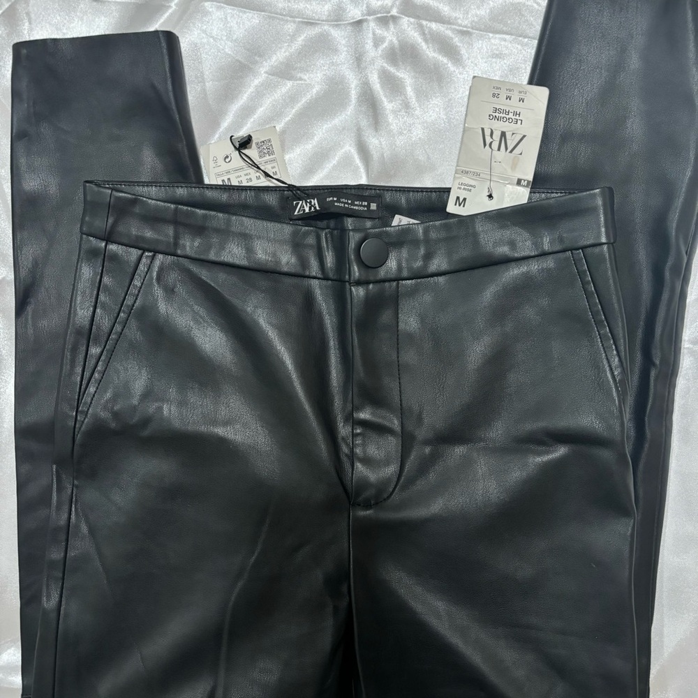 Zara leather leggings